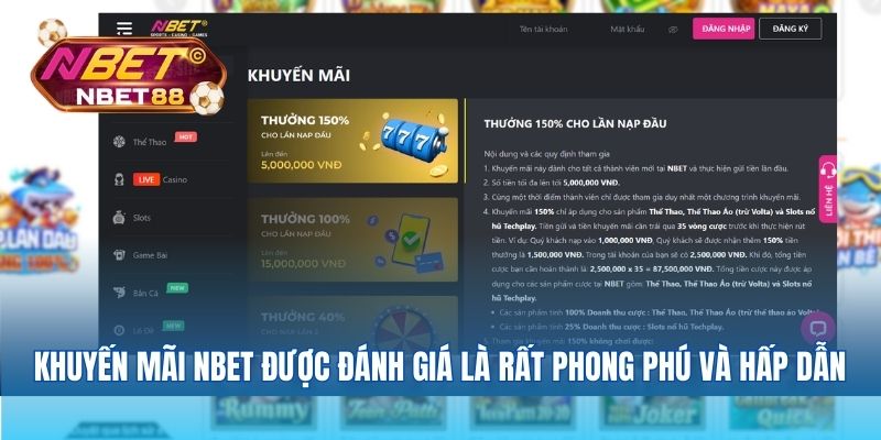 Các chương trình khuyến mãi tại NBET được đánh giá là rất phong phú và hấp dẫn
